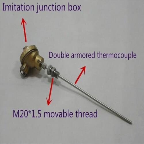For Double Armored Thermocouple Four core WRNK2-331 Thermocouple Temperature Sensor Four Wire Armored Thermocouple