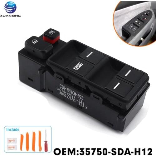 For Honda Accord Window regulator switch assembly Door Honda Accord Driver Side With replacement installation kit 35750-SDA-H12
