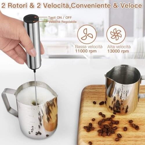 Electric Milk Frother, Foamer Beater with Balloon / Spiral Shape and Storage Tube USB Rechargeable