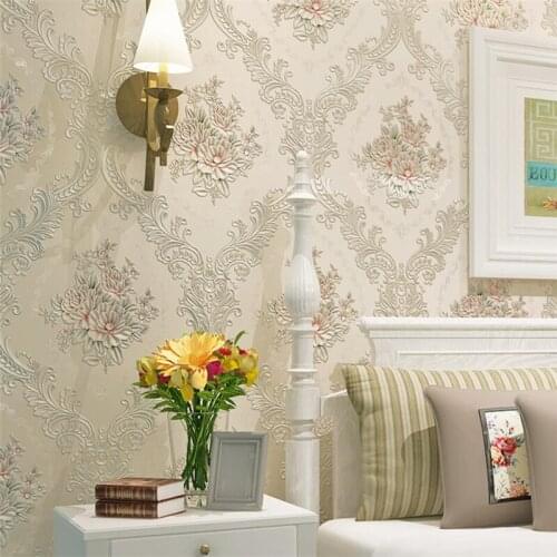 Wellyu European large flower garden 3D sculpting gilding big flower wallpaper living room bedroom wallpaper papel de parede