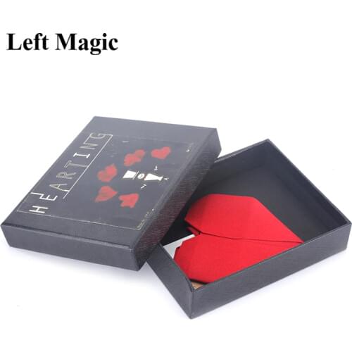 Hearting by Way & Himitsu Magic Red Heart Folding Magic Tricks Comedy Street Close Up Magia Card Magie Illusion Gimmick Props