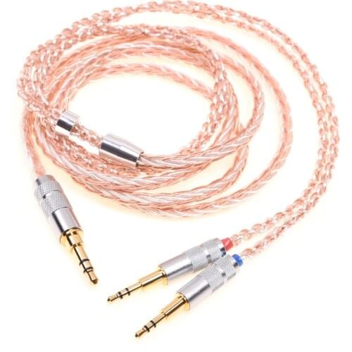 Hi-End Soft TPE Clear 8 Cores 5N Hybrid HiFi Headphones Upgrade Cable Dual 2.5mm Compatible for Hifiman HE400S HE-400I HE-400i