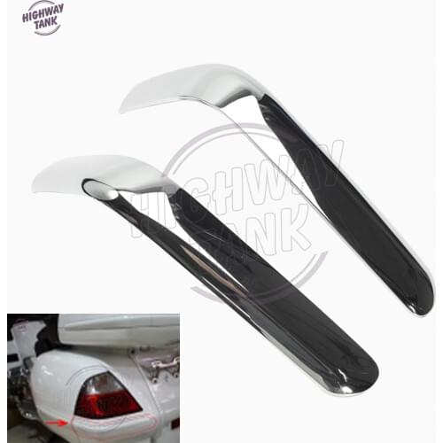 Chrome Aluminum Motorcycle Rear Saddlebag Panel Moldings Decoration Strips case for Honda GL1800 GOLDWING 2001-2011