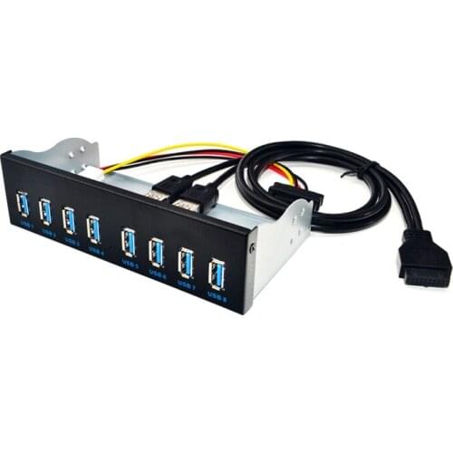 Quality 19 Pin To 8 Port USB 3.0 Hub 5.25 Inch CD-Rom Drive Bay CD Rom Front Panel for Computer Case