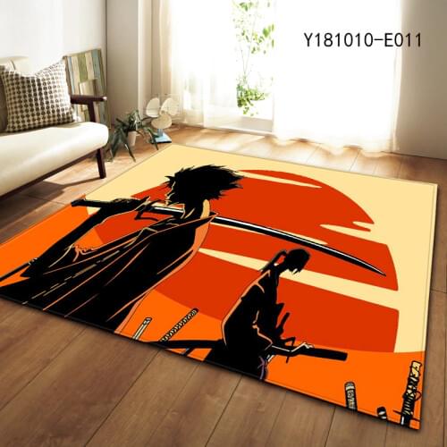 Japanese style Comic living room carpet bedroom dining carpet Bushido rug kids bedroom large tapete alfombra home decor