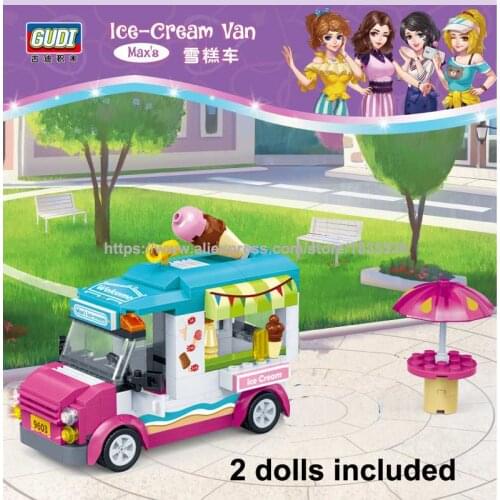 New Building Block Compatible Friends Figure maxs ice cream van car Educational Toys For Children