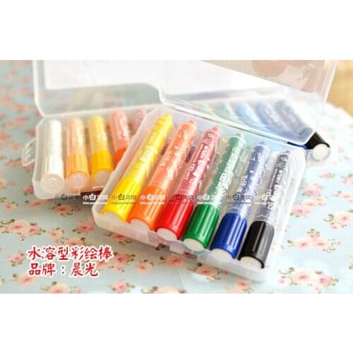 Creative Cute Crayons For Kids Hydrotropic Colored Drawing Stick Watercolor Stick 6-12-18-24colors Chenguang Stationery