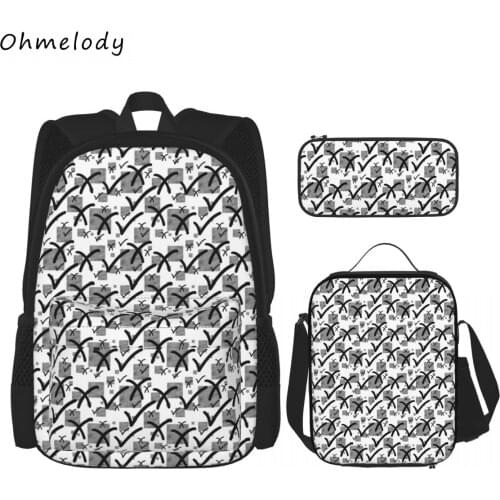 2021 Summer Back to School Backpacks Lunch Bags Pencil Case 3 in 1 for Children Book Bags 3PCS Teens Boys Girls Casual Daypacks