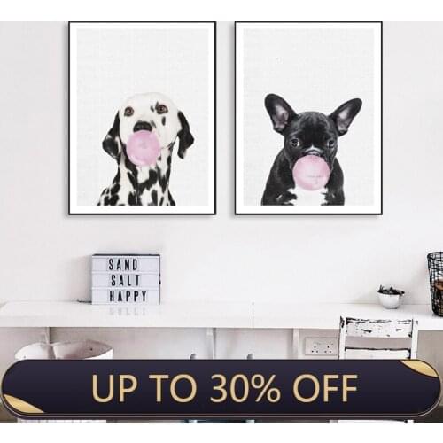 Cute Dog Modern French Bulldog Animals Poster And Dalmatian Canvas Painting Print Picture Home Wall Art Decoration Wall Sticker