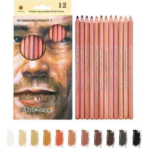 12Pcs/Pack Professional Soft Pastel Pencils Sets Cute Colored Pencils For Kids Drawing Stationery School Art Supply High Quality