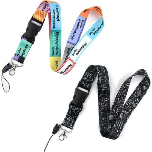 New Design 1 Piece High Quality Periodic Table ID card Badge Holder Lanyard Mobile Phone Strap Keychains Neck Lanyard