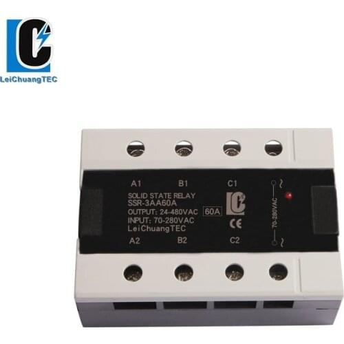 AC to AC 3 Phase SSR 60A Solid State Relay 60amps LeiChuang TEC New