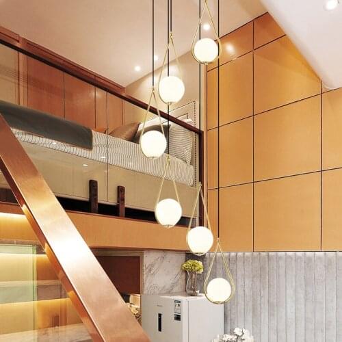 Pendant nordic light Stair lamp long pendant light postmodern light creative personality living room shop home decor lights