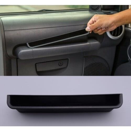 Car Interior Passenger Side Door Grab Handle Storage Tray Organizer Box Black fit for Jeep Wrangler JK JKU 2007 2008 2009 2010