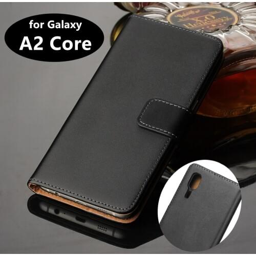Premium Leather Flip Cover Luxury Wallet case for Samsung Galaxy A2 Core A2Core A260F A260G card holder holster phone shell GG
