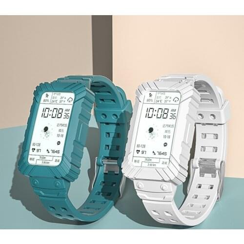 For Huawei band 6 Strap+Screen Protector Integral Watchband Correa for Honor band 6 Silicone Sport band for Huawei Watch Fit