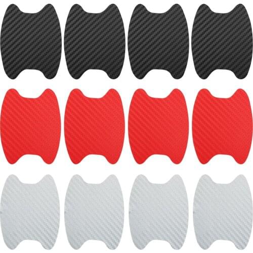 Car Door Handle Carbon Fiber Sticker Protection Film for renault kadjar Duster koleos mitsubishi asx RVR outlander pajero