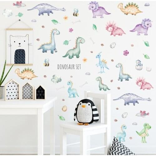 DIY Dinosaur Wall Stickers Self Adhesive Poster Mural Boy Bedroom Kids Room Decor Aesthetic Nursery Decoration Animals Stickers