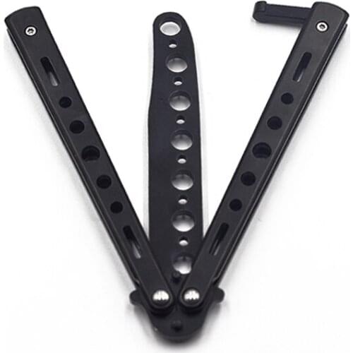 Butterfly Knife butterfly trainer balisong training tool folding knife self defense knife Black not sharpened