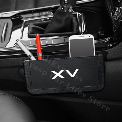 Car Seat Back Storage Box For Subaru XV Auto Leather Mobile Phone Sticky Box Styling Decoration Car Accessories