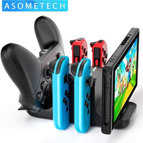 6 in 1 Charger for Nintendo Switch Console Joycon Gamepad Charging Dock Station for Nintend Switch Controller Stand Accessories