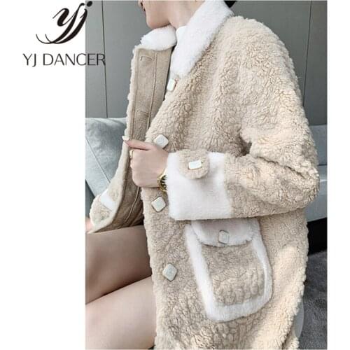 Grain Jacquard Cashmere Jacket Women 2019 Winter New Fashion Straight Single-breasted Thickened Long Wool Coat ZZZ237
