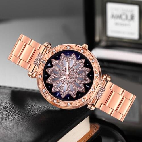 Women Stainless Steel Rhinestone Watch Silver Bracelet Quartz Life Waterproof Lady Business Analog Watches Pink Blue Dial 533