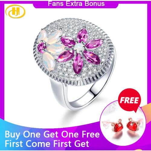 Natural Pink Garnet Opal Wedding Ring Womens Style Limited Edition Design Solid 925 Sterling Silver Rings Fine Jewelry