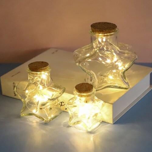 Star Flower Vase Wishing Glass Bottle Drifting Bottle Creative Gifts Starry Sky Love Bottle Living Room Decor Flower Vase