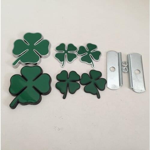 1pc ALFA ROMEO Green Clover car front grille emblem Side Fender Rear Trunk sticker grill Badge Four Leaf Clover Love Healty Luck