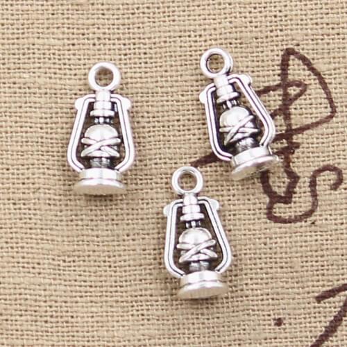 30pcs Charms Ancient Oil Lamp 16x8x6mm Antique Silver Color Plated Pendants Making DIY Handmade Tibetan Silver Color Jewelry