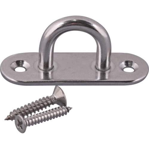 304 Stainless Steel M6 Ceiling Wall Mount U Hook Anchor Hanger with Self-tapping Screws for Yoga Swing Suspension Strap
