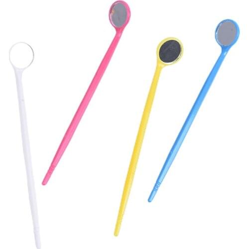 4PCs Mini Dental Mirror Oral Care Healthy Tool For Teeth Cleaning Inspection Handle Mirror Unique Art Design Makeup Mirror