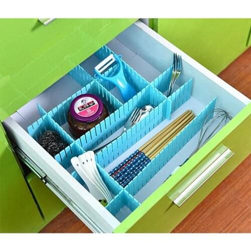 4pcs Plastic Drawer Clapboard Diy Grid Drawer Divider Home Necessities Storage Organizer for Home Underwear Socks Spices Adjust
