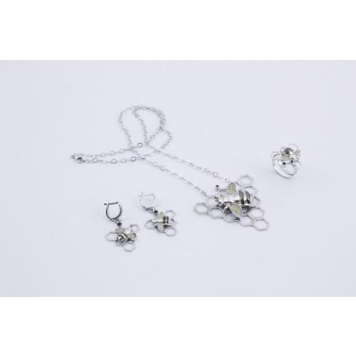 925 Sterling Silver Set Fine Jewellery Bee Figured Jewelry Set For Women Mothers Day For Gifts Luxury Premium 2021