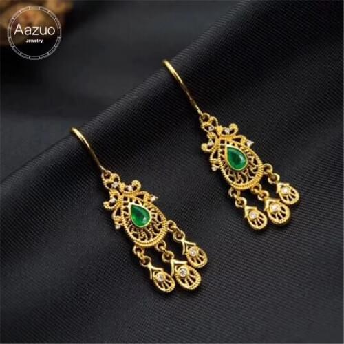 Серьги с камнями Aazuo China At AliExpress