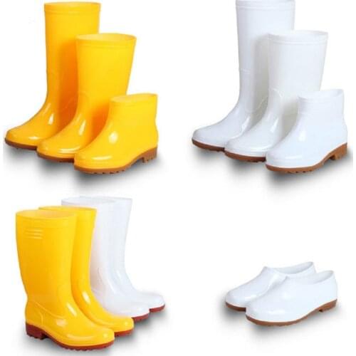 Velvet rain shoes high tube beef tendons bottom food kitchen water boots non-skid wear-resistant mens waterproof rain boots