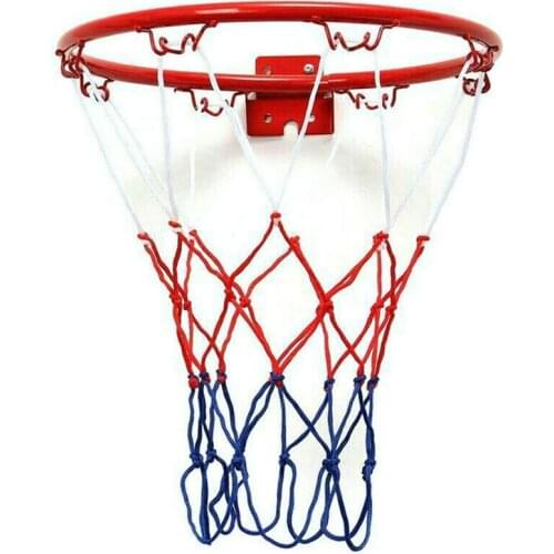 32cm Wall Mounted Basketball Hoop Netting Metal Rim Hanging Basket Basket-Ball Wall Rim with Screws Indoor Outdoor Sport