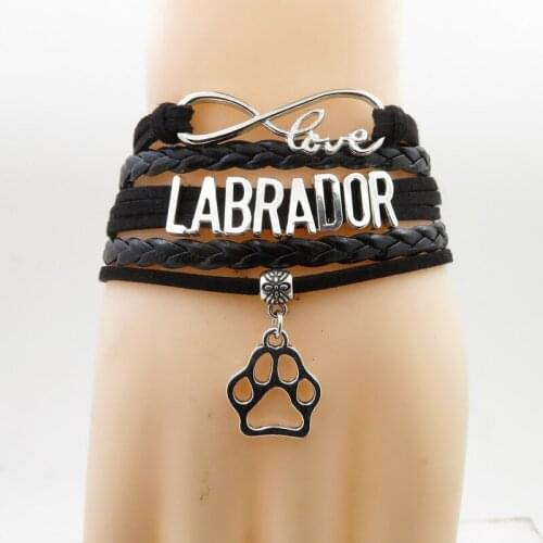 Love labrador bracelet dogs paw charm labrador bracelets & bangles for women and man