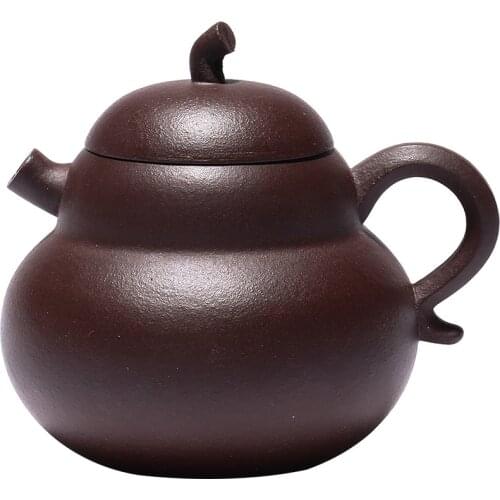 One-hole Small Piece of Purple Clay Teapot Fully Handmade Yixing Original Ore Purple Clay Gourd Kung Fu Teapot