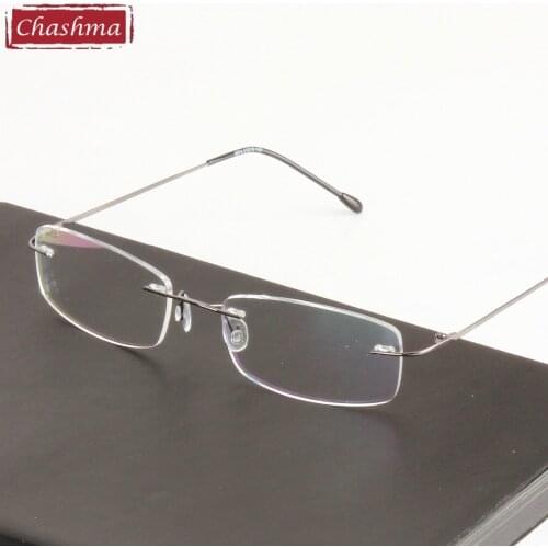 Chashma Chashma Super Light Titanium Alloy Prescription Glasses Frame Clear Optical Rimless Eye Glasses Frames For Men and Women