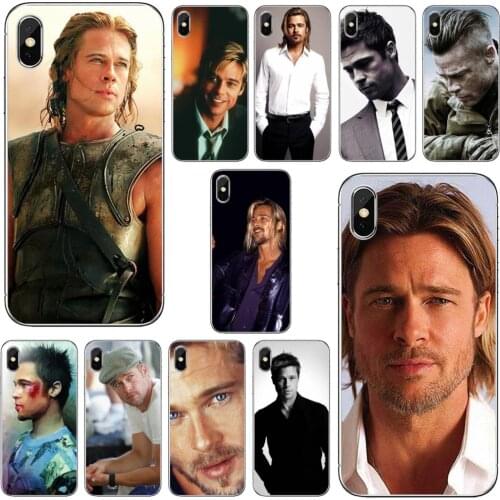 For Xiaomi Mi 5X 6X Max Mix 1 2 2S 3 Mi5 Mi5S Mi6 Mi3 Mi4 poco X3 nfc F2 Pro M3 Case Brad-Pitt-Superstar-Male