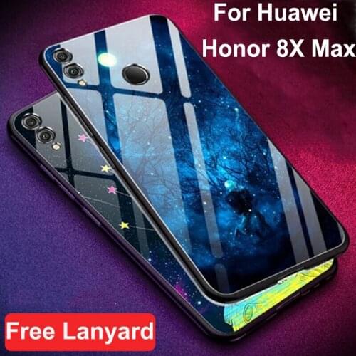 Coque For Huawei Honor 8X Max case tempered glass + soft edge cover For Huawei Honor 8 X Max glass case honor8xmax cases shell
