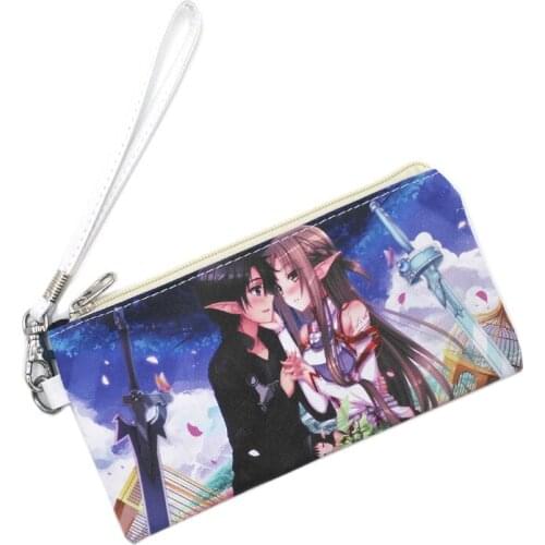 Sword Art Online Kirigaya Kazuto Kirito Yuuki Asuna Student Portable PU Stationery Pouch Pencil Bag Cosmetic Case