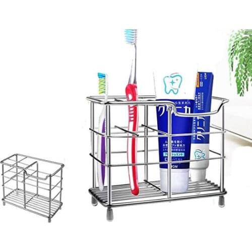 Electric Toothbrush Holder Large Stainless Steel Toothpaste Facial cleanser Holders Bathroom Accessories Organizer Silvery