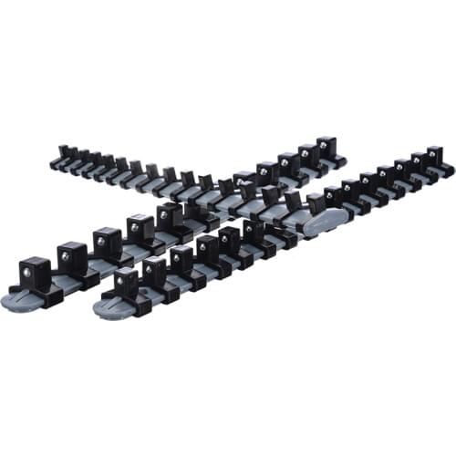 35cm 1/4" 3/8" 1/2" Quality Plastic Socket Storage Holder Tool Organizer Shelf Stand Wall Mounted Socket Rail Holder Clamp Set