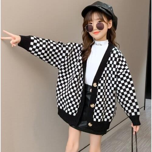 Childrens knitted sweater coat boys and girls Korean version of fashion cardigan clothes
