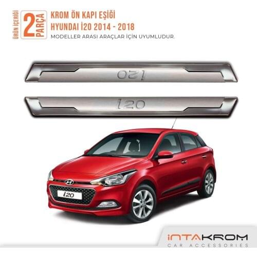 Hyundai İ-20 For Chrome Front Door Sill 1 Suit 2 Piece Full Compatible Quality Car Accessory