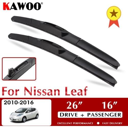 KAWOO Wiper Front Car Wiper Blades For Nissan Leaf 2010-2016 Windshield Windscreen Front Window Accessories 26"+16" LHD RHD
