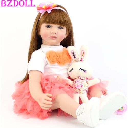 60cm Silicone Reborn Baby Doll Toys For Children Exquisite Vinyl Newborn Princess Toddler Alive Girl Boneca Babies Birthday Gift
